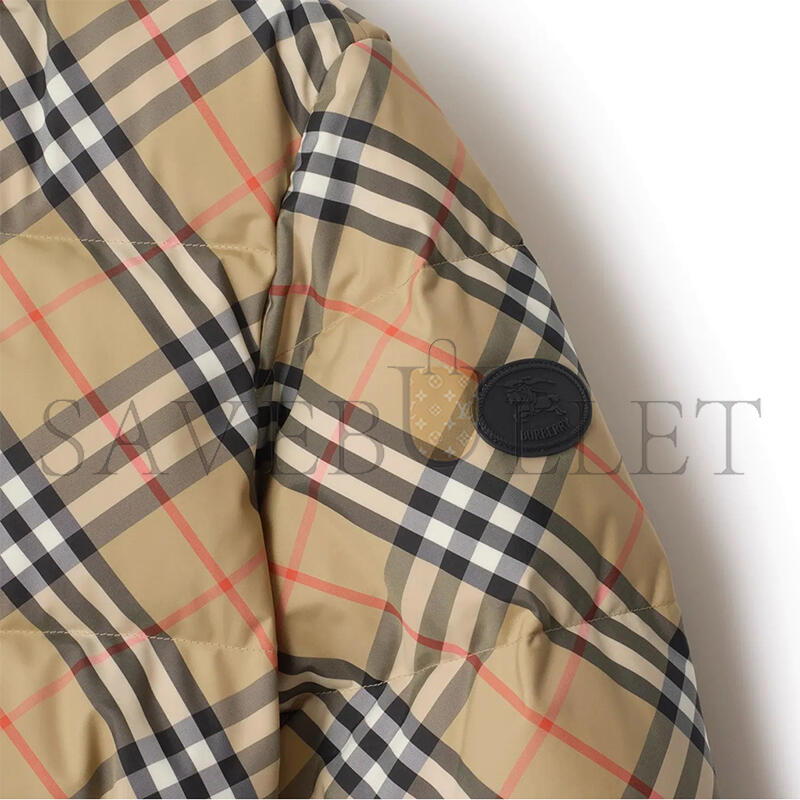 Bv*b*rry wattierte nylon-kapuzenjacke in check 81102401